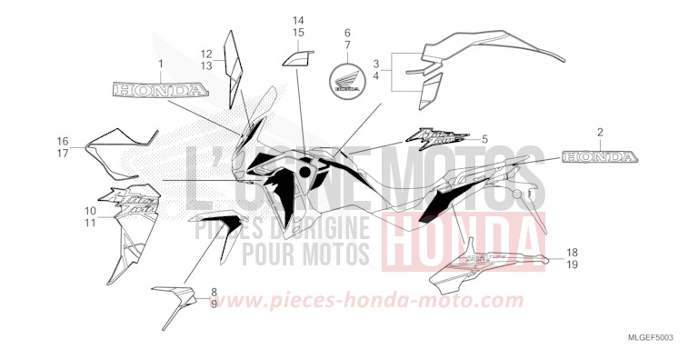 MARKE/STREIFEN (4) von Africa Twin DCT PEARL GLARE WHITE (NHB53H) von 2023